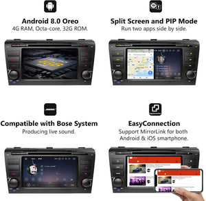 Eonon GA9151B Mazda 3 (2004-2009) Android 8.0 7 Inch Touchscreen Car DVD CD Receiver