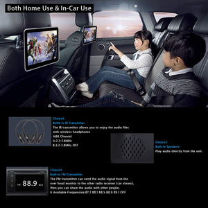 10.1" Headrest DVD Player with Touch Screen 1080P USB SD + FREE HEADPHONE