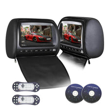 Load image into Gallery viewer, PAIR - 9 inch Car Headrest DVD Players with 1080P FM IR Transmitter Games (Black)