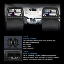 Load image into Gallery viewer, PAIR - 9 inch Car Headrest DVD Players with 1080P FM IR Transmitter Games (Black)