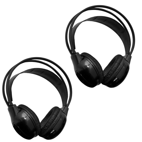 [2 pack] 2 Channel IR Wireless Car Audio Headphone Headset for Headrest DVD Monitors IR-X