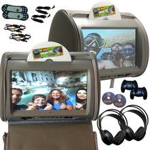 Load image into Gallery viewer, PAIR - Autotain HERO-Y 9 inch Car TV Touch Screen Best Headrest DVD Player Monitor GREY GRAY