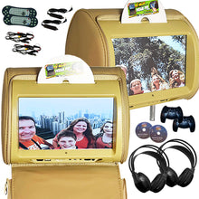 Load image into Gallery viewer, PAIR - Autotain HERO-Y 9 inch Car TV Touch Screen Best Headrest DVD Player Monitor TAN BEIGE
