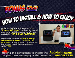 PAIR - Autotain HERO-Y 9 inch Car TV Touch Screen Best Headrest DVD Player Monitor TAN BEIGE