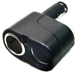 Two-Way Car Cigarette Lighter Socket Splitter Adaptor Black